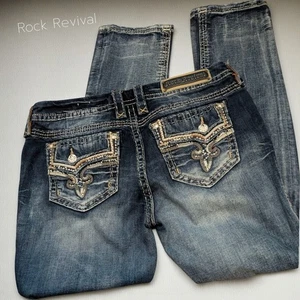 ROCK REVIVAL Jeans Straight Leg Betty Denim Damen 32 Y2K Faded Wash  - Bild 1 von 10