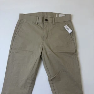 Gap Khakis Pants Mens 29x30 Tan Skinny Fit Stretch Casual Chinos Flat Front New - Picture 1 of 8