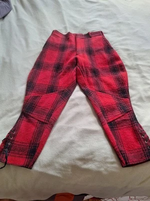 Vintage Northway Wool Buffalo Plaid Hunting Pants Mens 28 Lumberjack Mackinaw - Image 1 of 4