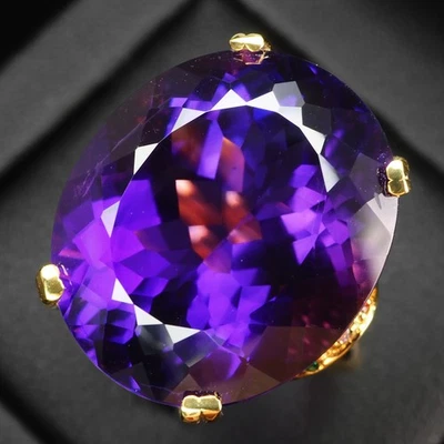 Anillo índigo violeta amatista ovalado de 20,70 quilates de plata de ley 925 hecho a mano regalo X'mas Foto 1 de 4