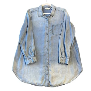 Caffe Marakesh Jeanshemd Kleid Gr. L Knopfleiste Distressed Vintage Waschung weich - Bild 1 von 13