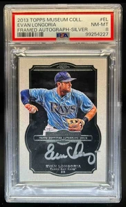2013 Topps Museum Collection Evan Longoria Framed Auto Silver #8/10 Rays PSA 8 - Picture 1 of 2