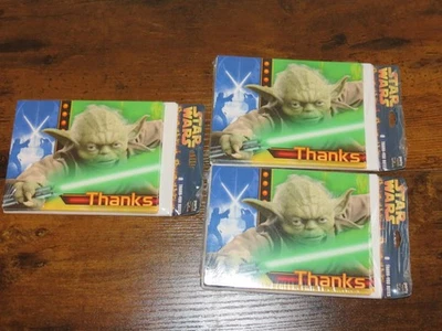 Tarjetas de agradecimiento Star Wars Hallmark Party Express Yoda. Lote de 24 agradecidos soy Foto 1 de 3