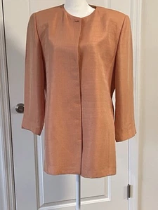 Allen Tracy Designer Linen Dinner Dress Jacket Blazer ,size 14,New w/tag - Picture 1 of 12