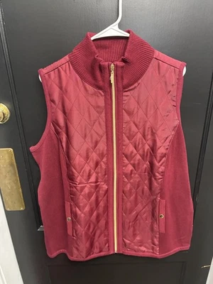 Chaleco acolchado rojo Susan Graver para mujer - talla 1X Foto 1 de 3