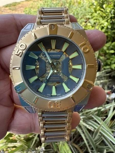 OROLOGIO AUTOMATICO ARAGON A232 SILVERJET ORO E SS QUADRANTE SCHELETRATO - Foto 1 di 18