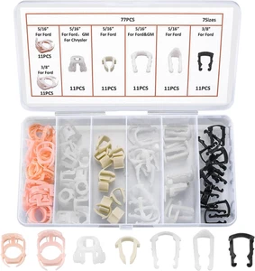 77 Pcs Fuel Line Retainer Clip Assortment Kit - Car Auto Retaining Clips for 3/8 - Picture 1 of 11