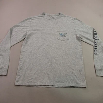 Vineyard Vines Sweater Mens Small Long Sleeve Crew Neck Outdoors Gray Pocket - Image 1 of 4