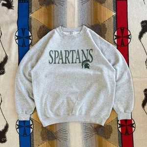 Felpa girocollo vintage anni 90 Michigan State Spartans taglia large made in USA - Foto 1 di 6