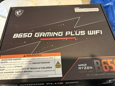 B650 Gaming Plus WiFi Motherboard (AMD AM5, ATX, DDR5, PCIe 4.0, M.2, SATA - Image 1 of 3