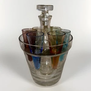 Artland Vetro Mid-Moderno Con Decanter Vetro Bicchieri Colorati Shot - Foto 1 di 7
