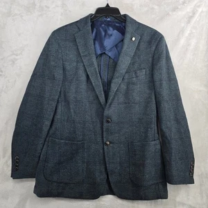 Peter Millar Collection Mens 44R Green Plaid Wool Cashmere Blazer Coat EUC - Picture 1 of 11