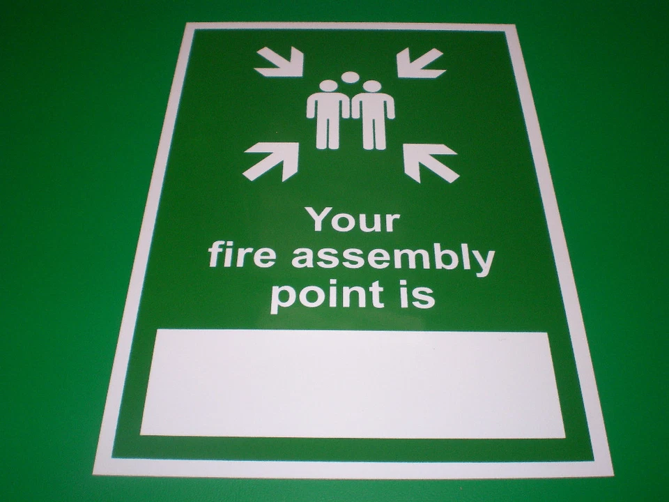 Your Fire Assembly Point Is A5 Self-Adhesive Sticker Emergency Evacuation