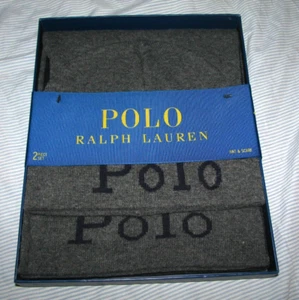 Men's $58 POLO-RALPH LAUREN Charcoal BIG PONY Wool Hat & Scarf Set - Picture 1 of 4