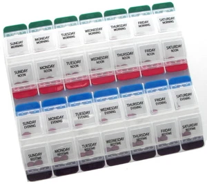Ezy Dose Medtime Planner Push Buttion 7-Day XL Pill Box *Easy to use & Portable* - Picture 1 of 10