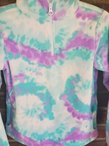 Childrens Place Size Small 5/6 Fleece Quarter-Zip Tie-dye - Picture 1 of 5