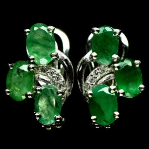 PENDIENTES GENUINA ESMERALDA Y CIRCONIO PARA BODA,FIESTA,CUMPLEAÑOS - Imagen 1 de 3