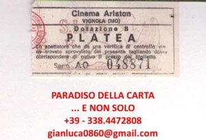 BIGLIETTO TICKET (CINEMA ARISTON VIGNOLA - PLATEA - DOTAZIONE B) - Imagen 1 de 1