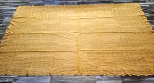 Vintage Tablecloth Yellow Lace Flowers Rectangular Large Cottagecore 88x62 - Picture 1 of 4