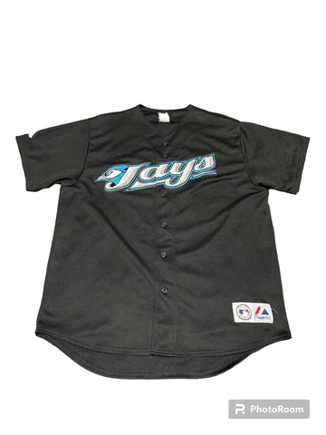 Vintage Toronto Blue Jays Majestic Authentic Black Jersey XL #16 No Name Cover