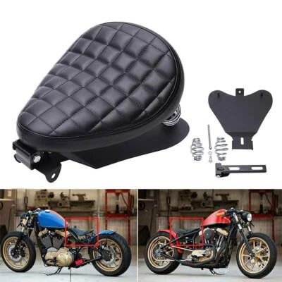 Motorcycle Leather Solo Seat Kit For Harley Honda Shadow Spirit ACE VT 1100 750 - Image 1 of 4