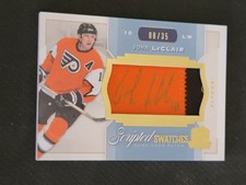 2014-15 UPPER DECK THE CUP JOHN LECLAIR SW-JL #ed 8/35 SCRIPTED SWATCHES AUTO
