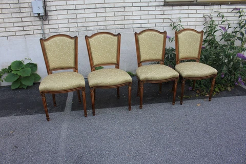 Set of Four French Provincial Country French Newly Upholstered dining room Chair Cover