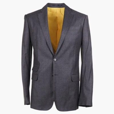 DSquared2 Slim-Fit 'Milano' Chalk Stripe Soft Flannel Wool Suit 40R (Eu 50) NWT - Image 1 of 4