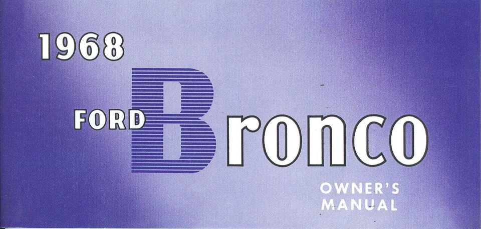 Ford Bronco 1968 manual del propietario Foto 1 de 1