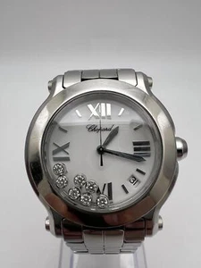 Chopard Happy Sport 8475 36 mm acero 7 diamantes flotantes esfera blanca - Imagen 1 de 10