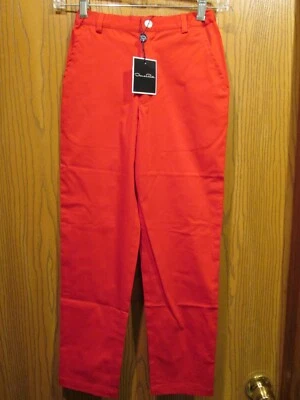 Pantalón Oscar de la Renta Niños Rojo Sarga Algodón Talla 10Y NUEVO  Foto 1 de 4