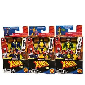 3 XMen 97 Marvel’s Rogue, Cyclops, Wolverine 4 Inch Epic Series Action Figures - Picture 1 of 5