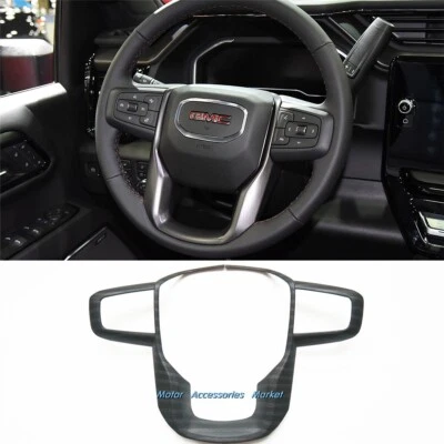 Black Wood Pattern Steering Wheel Cover Trim For GMC Yukon XL Sierra 1500 2500HD - Image 1 of 4