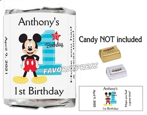 30 MICKEY MOUSE FUN TO BE ONE 1ST BIRTHDAY PARTY FAVORS CANDY WRAPPERS - Picture 1 of 1