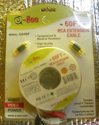 NEW Old Srock GENUINE Q-SEE QS60F 60 FT RCA EXTENSION CABLE SEALED - Image 1 of 3
