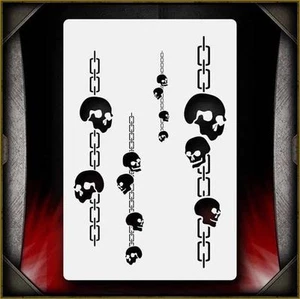 Skull Chains 1 Airbrush Stencil Template Airsick - Picture 1 of 1