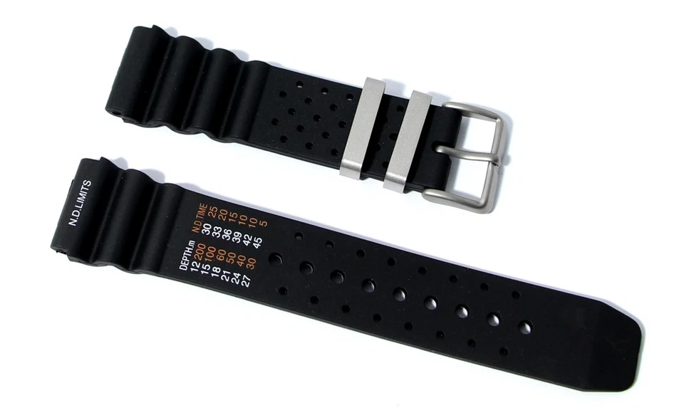 Cinturino gomma orologio subacqueo 22mm tipo citizen seiko caucciu nd ga22