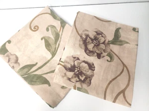Springs Industries Set of 2 Pillow Shams Purple flowers Beige background NEW - Picture 1 of 4