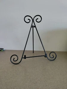 Wrought Iron Scroll Black Picture Plate Tabletop Display Easel Art Recipe Book - Picture 1 of 8