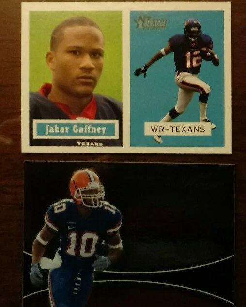 Lot of TWO 2002 JABAR GAFFNEY RC NFL Football 🏈 Cards Texans GATORS COMB SHIP - Image 1 of 4