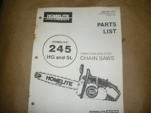 Homelite chainsaw parts list MANUAL 245 SERIES #17773 G1 - Picture 1 of 1