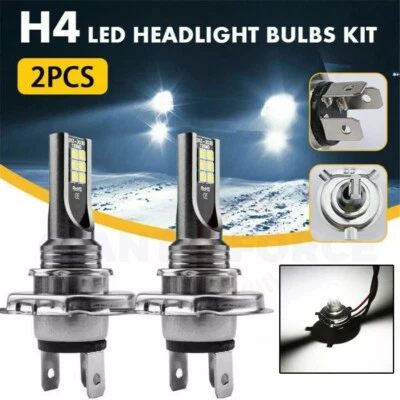 2x H4 9003 HB2 6000K LED Faro Kit Bombillas de haz alto/bajo Blanco súper brillante Foto 1 de 4