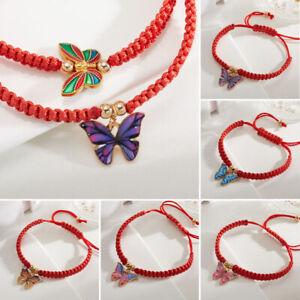 Fashion Handmade Butterfly Braided Bracelet Chain Adjustable Women Jewelry Gifts