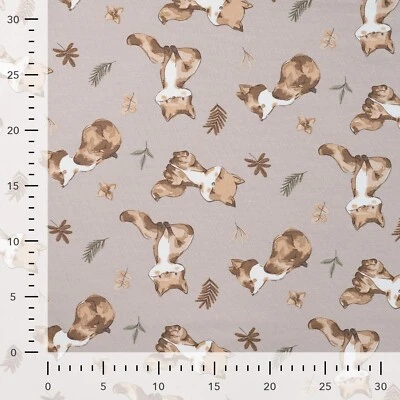 French Terry Füchse sand - Bild 1 von 2