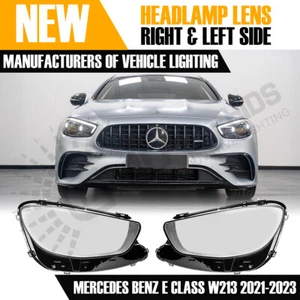 FOR MERCEDES BENZ E CLASS W213 RIGHT & LEFT SIDE HEADLAMP LENS COVER 2021-23 - Picture 1 of 11