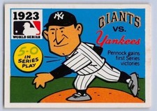 1971  FLEER "1923 WORLD SERIES" Game Baseball Card # 21 - YANKEES vs GIANTS