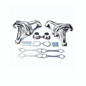 Stainless Shorty Hugger Headers For 283-400 Small Block Chevy Street Rod SBC V8 - Bild 1 von 12