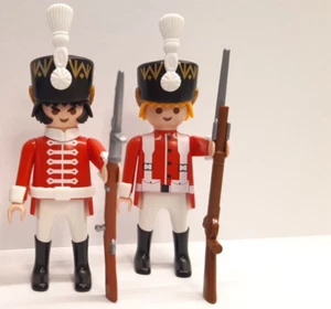 2x Playmobil Custom British Soldiers RedCoat Rotrocke - RARO TOP - Imagen 1 de 5