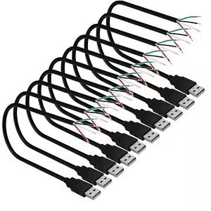 Cable conector de montaje en panel de 4 pines USB A 2.0 macho 10 piezas, enchufe mini USB soldable - Imagen 1 de 8