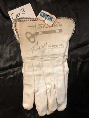 Luva de ferrovia de algodão vintage Fairfield à mão livre SINAL 436G NOVA SEM CAIXA COM ETIQUETA - Imagem 1 de 4